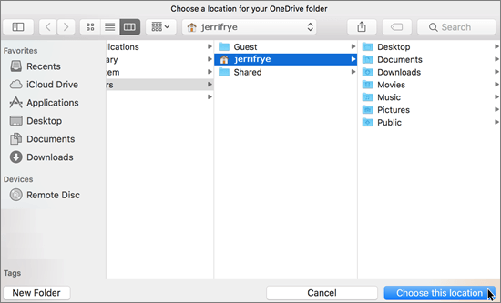 onedrive for mac defaults to personal